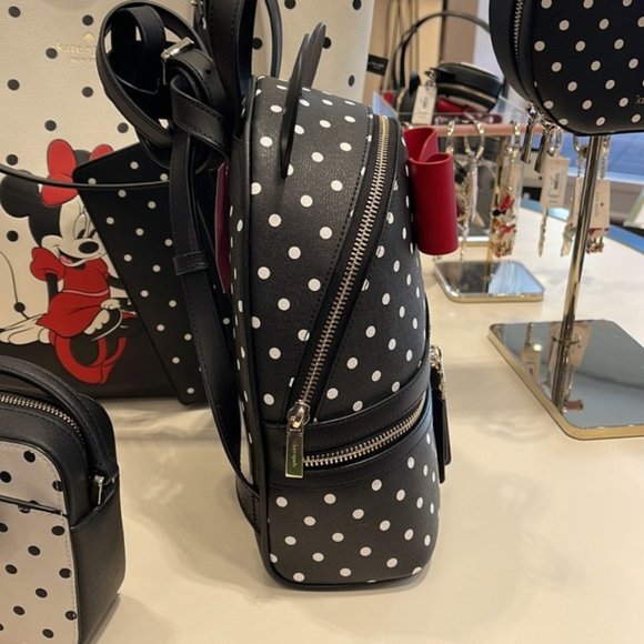 Kate Spade Disney X Kate Spade New York Minnie Dome Backpack Black Multi - Picture 7 of 16